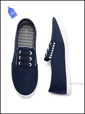Women's Canvas Slip On Sneakers Comfortable Lightweight Elastic Band Shoes